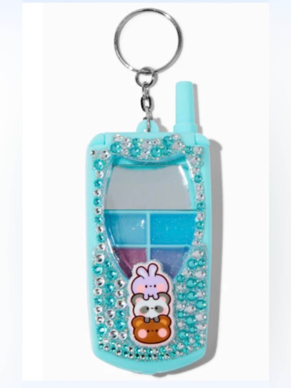 Claire’s Kawaii Bunny Panda Bear Flip Phone Makeup Keychain NWT Y2K
